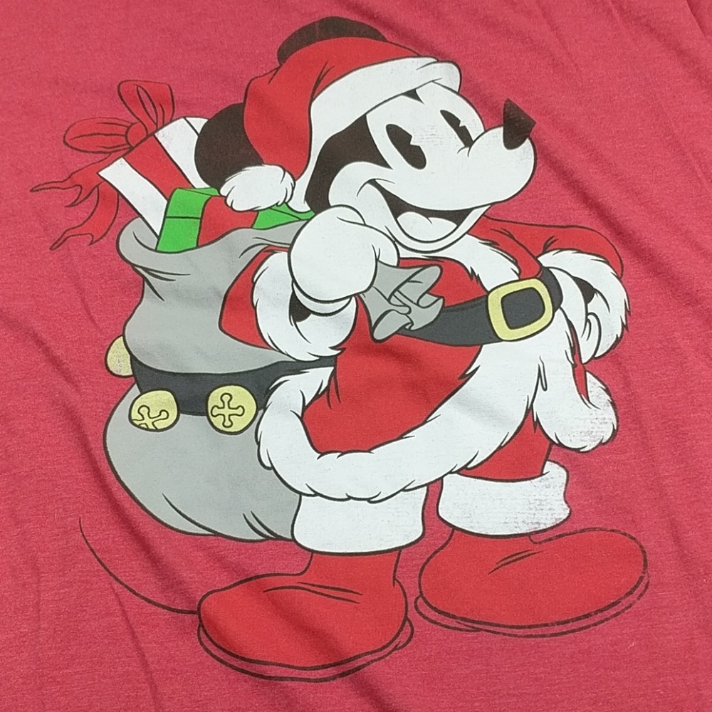 Santa Claus Mickey Mouse Disney T-shirt Size 2XL - Picture 3 of 4